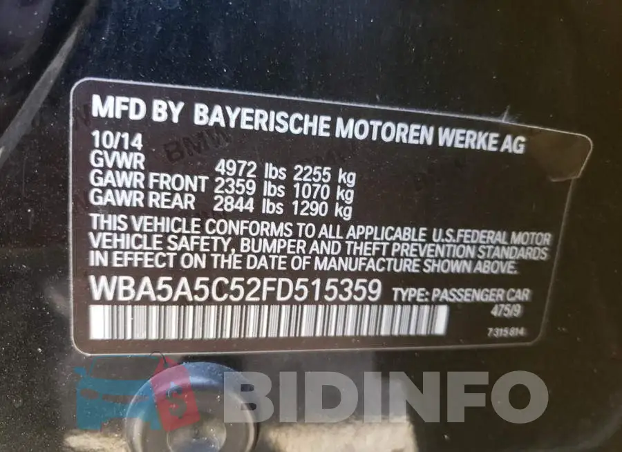 WBA5A5C52FD515359 Photo# 13