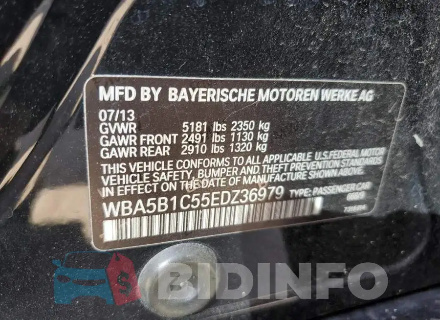 WBA5B1C55EDZ36979 Photo# 12