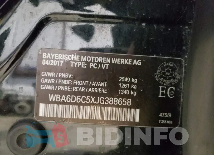 WBA6D6C5XJG388658 Photo# 12