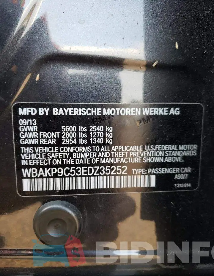 WBAKP9C53EDZ35252 Photo# 12