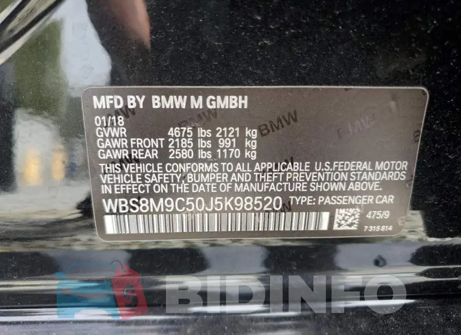WBS8M9C50J5K98520 Photo# 12