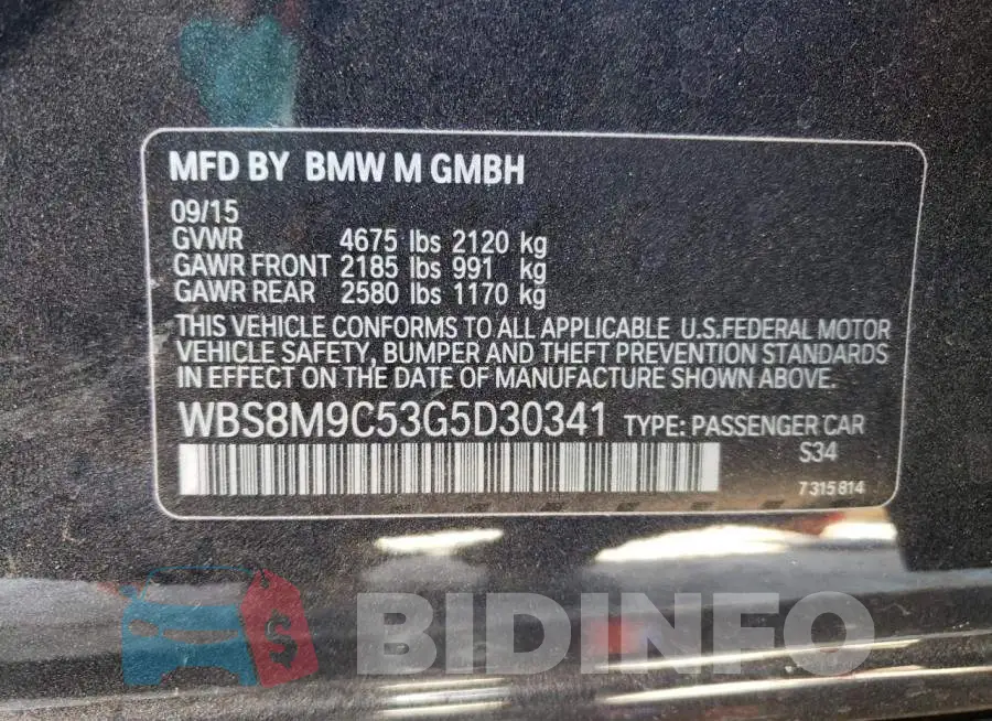 WBS8M9C53G5D30341 Photo# 13