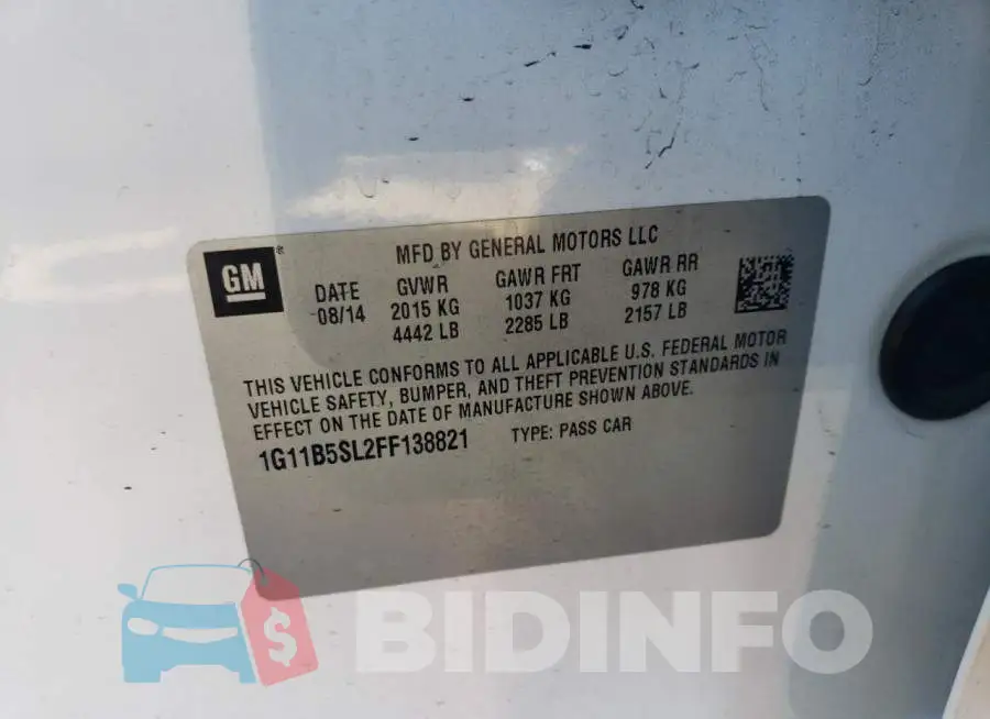 1G11B5SL2FF138821 Photo# 12