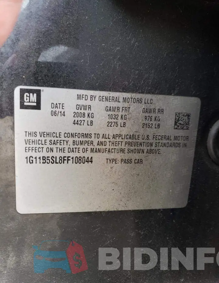 1G11B5SL8FF108044 Photo# 13