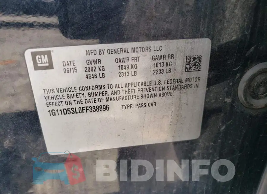 1G11D5SL0FF338896 Photo# 12