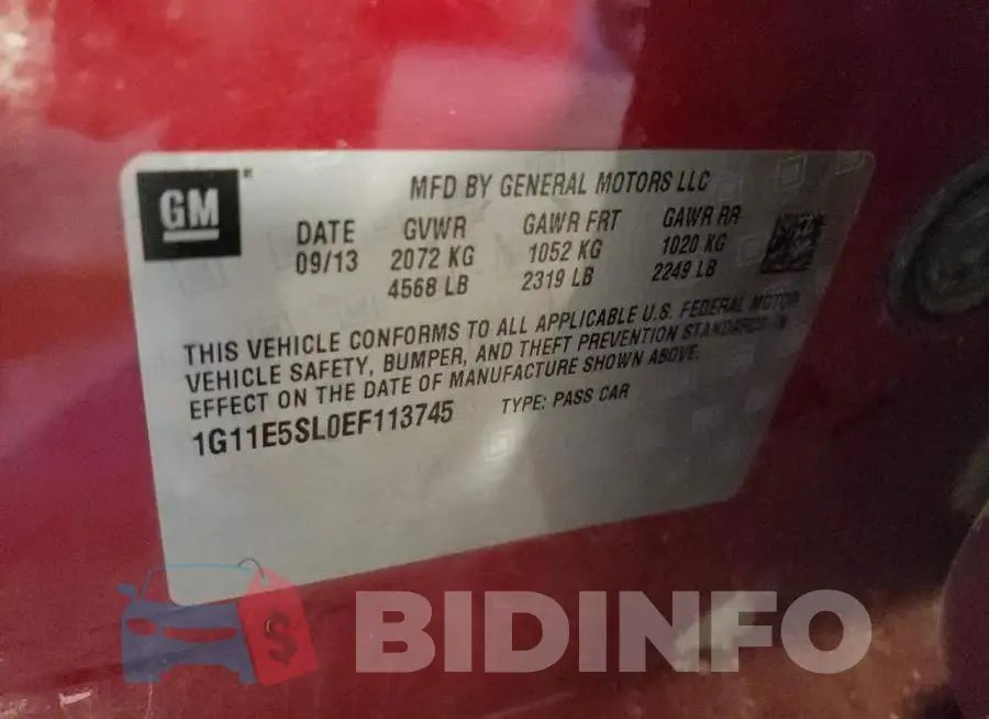 1G11E5SL0EF113745 Photo# 12