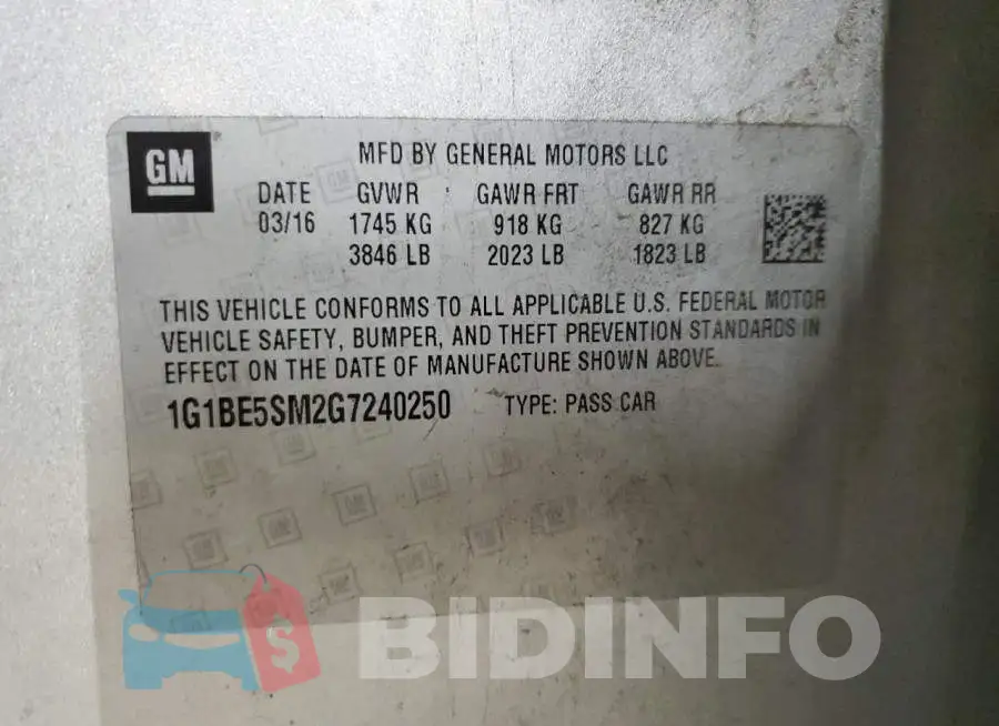 1G1BE5SM2G7240250 Photo# 13