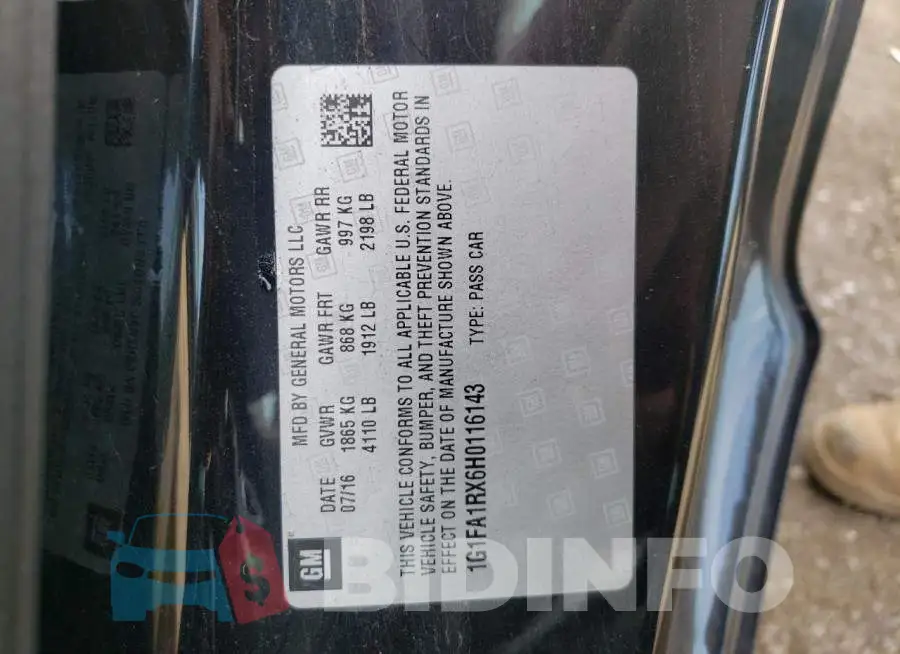 1G1FA1RX6H0116143 Photo# 10
