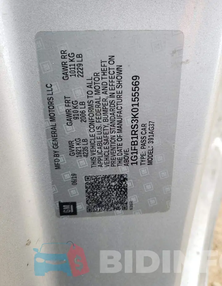 1G1FB1RS3K0155569 Photo# 13