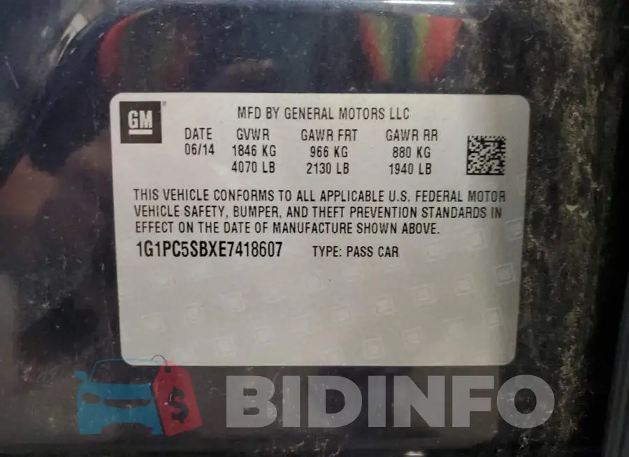 1G1PC5SBXE7418607 Photo# 13