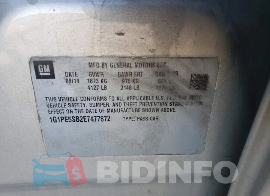 1G1PE5SB2E7477872 Photo# 12
