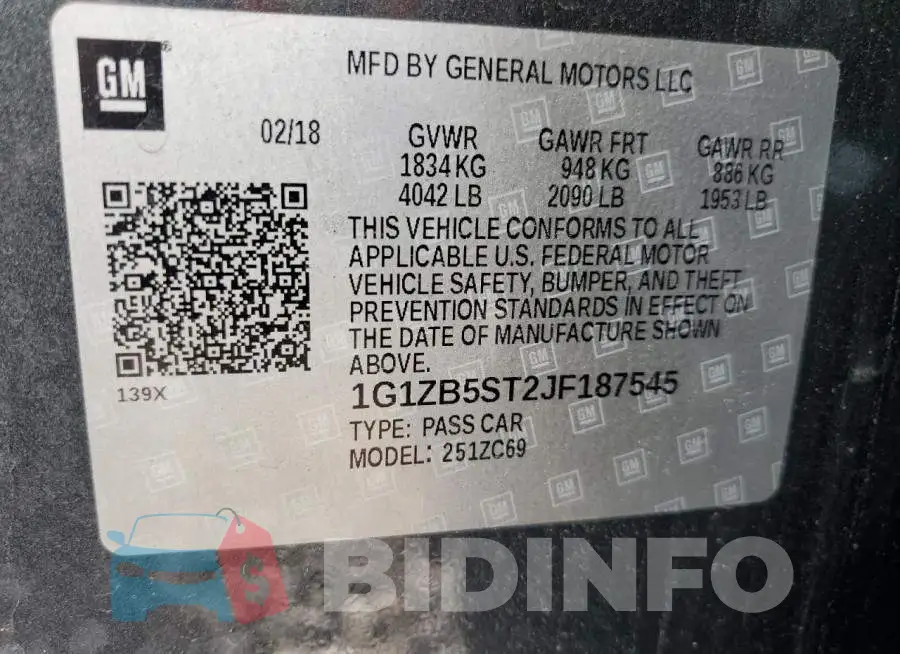 1G1ZB5ST2JF187545 Photo# 12