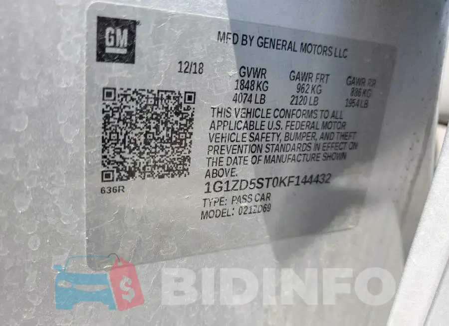 1G1ZD5ST0KF144432 Photo# 12