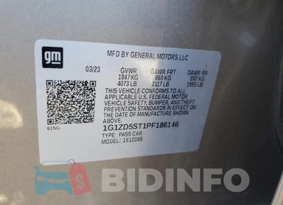 1G1ZD5ST1PF186146 Photo# 12