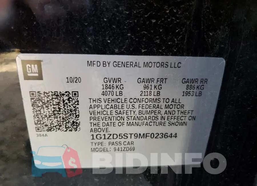 1G1ZD5ST9MF023644 Photo# 13