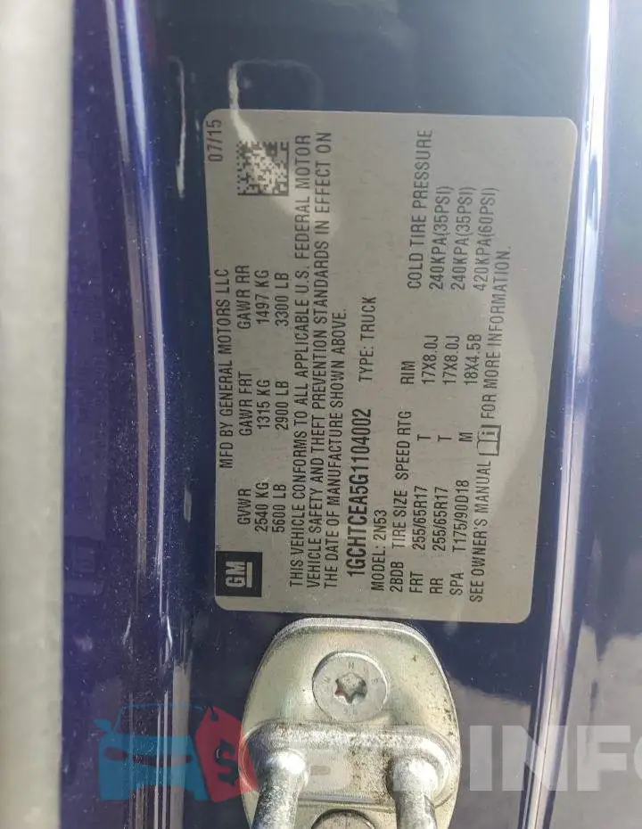 1GCHTCEA5G1104002 Photo# 12