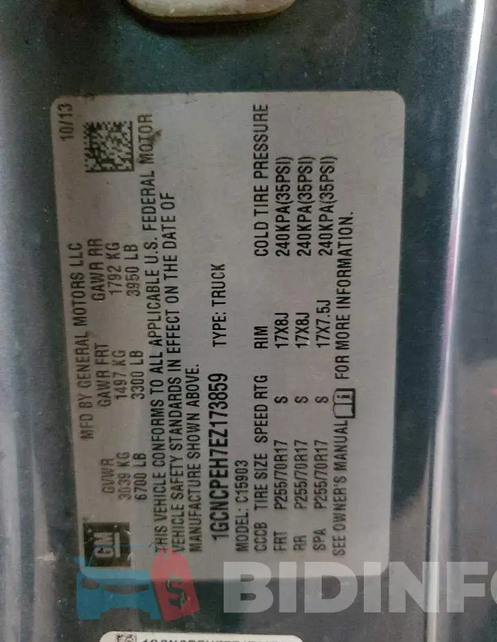 1GCNCPEH7EZ173859 Photo# 12