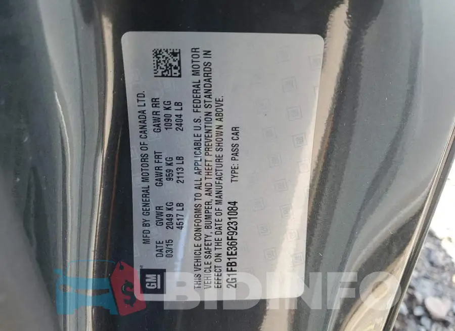 2G1FB1E36F9231084 Photo# 12