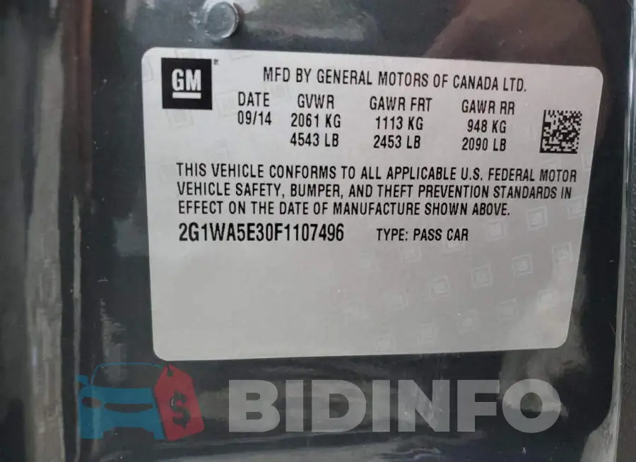 2G1WA5E30F1107496 Photo# 12