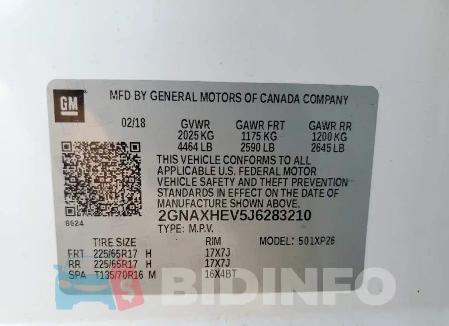 2GNAXHEV5J6283210 Photo# 13