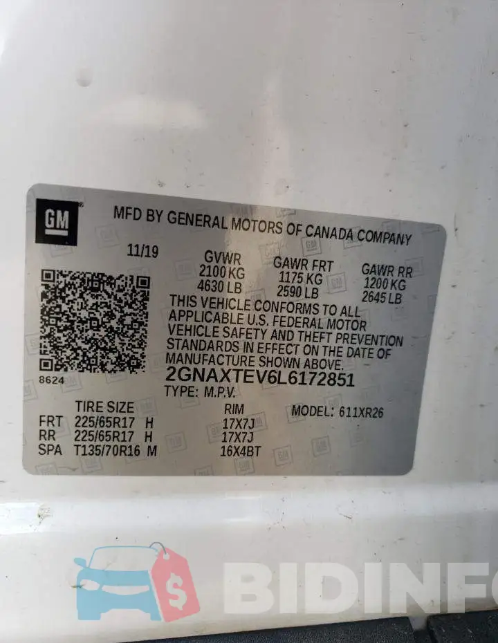 2GNAXTEV6L6172851 Photo# 13