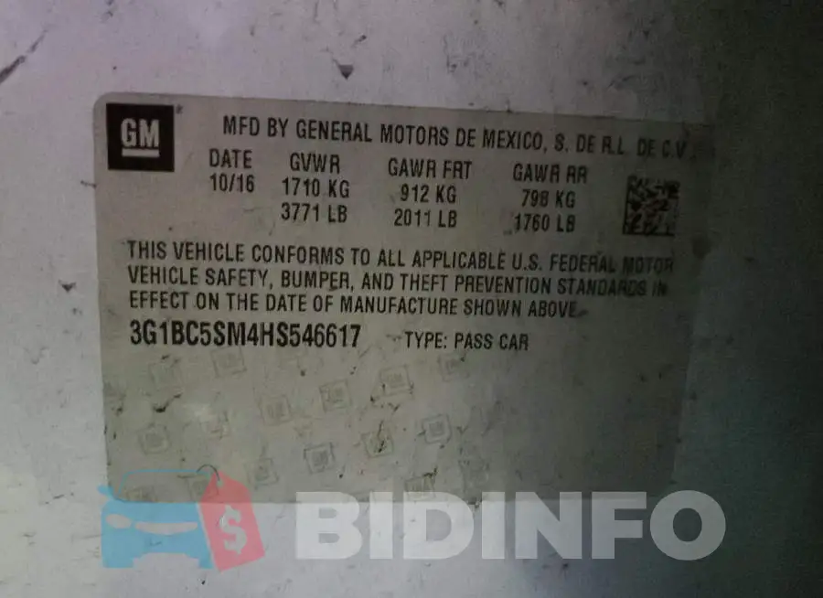 3G1BC5SM4HS546617 Photo# 13