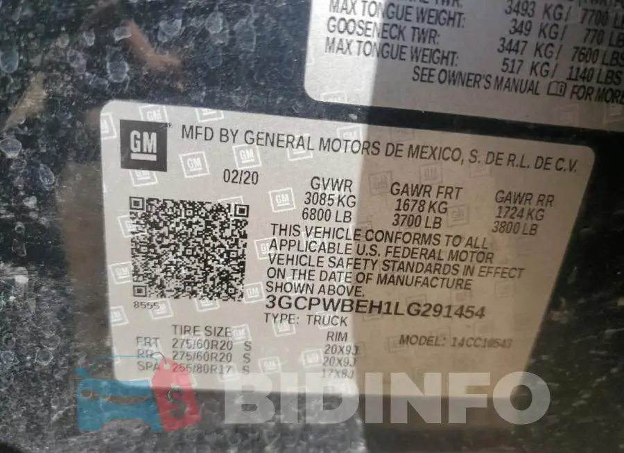 3GCPWBEH1LG291454 Photo# 12