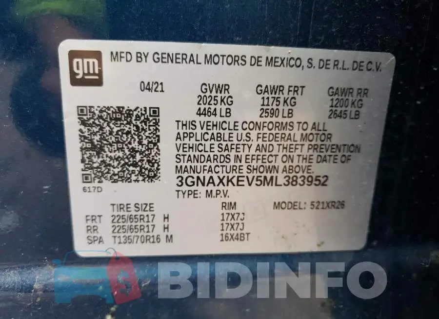 3GNAXKEV5ML383952 Photo# 13