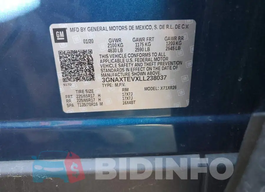 3GNAXTEVXLL238037 Photo# 12