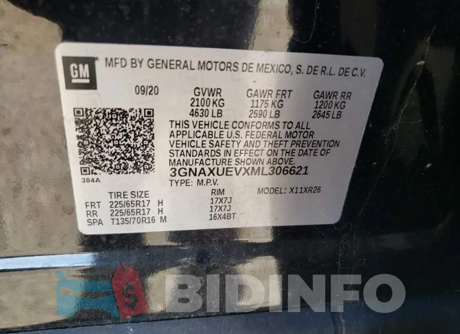 3GNAXUEVXML306621 Photo# 12