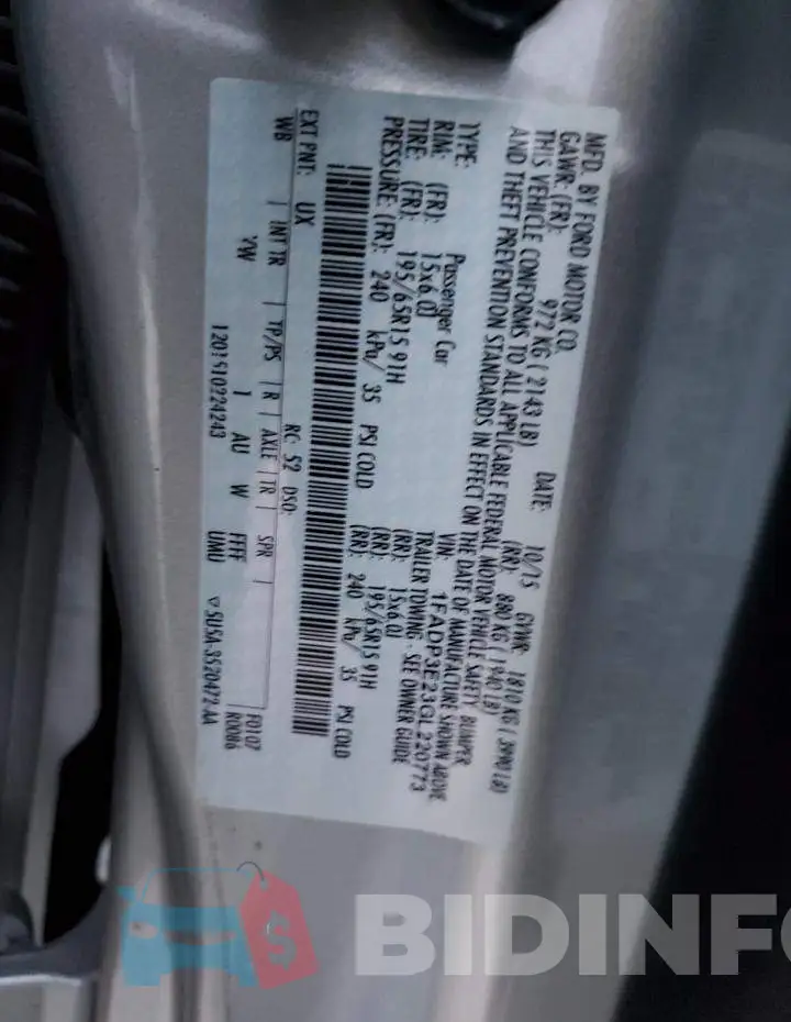 1FADP3E23GL220773 Photo# 13