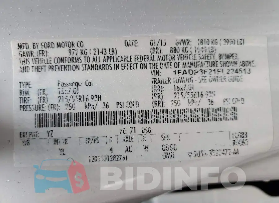 1FADP3F21FL224513 Photo# 13