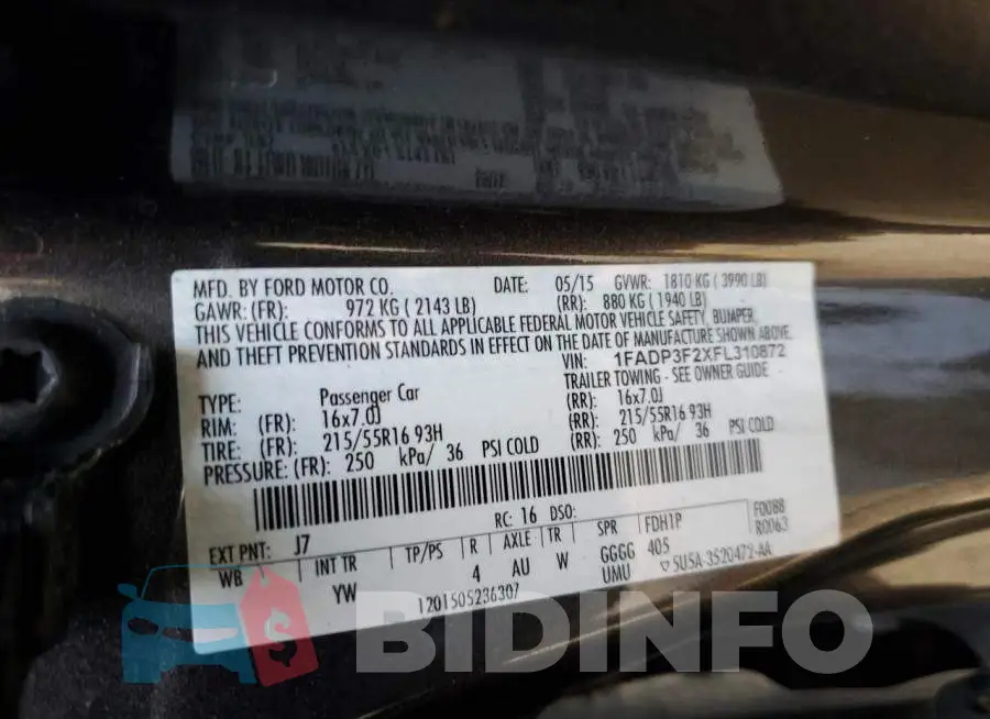 1FADP3F2XFL310872 Photo# 12