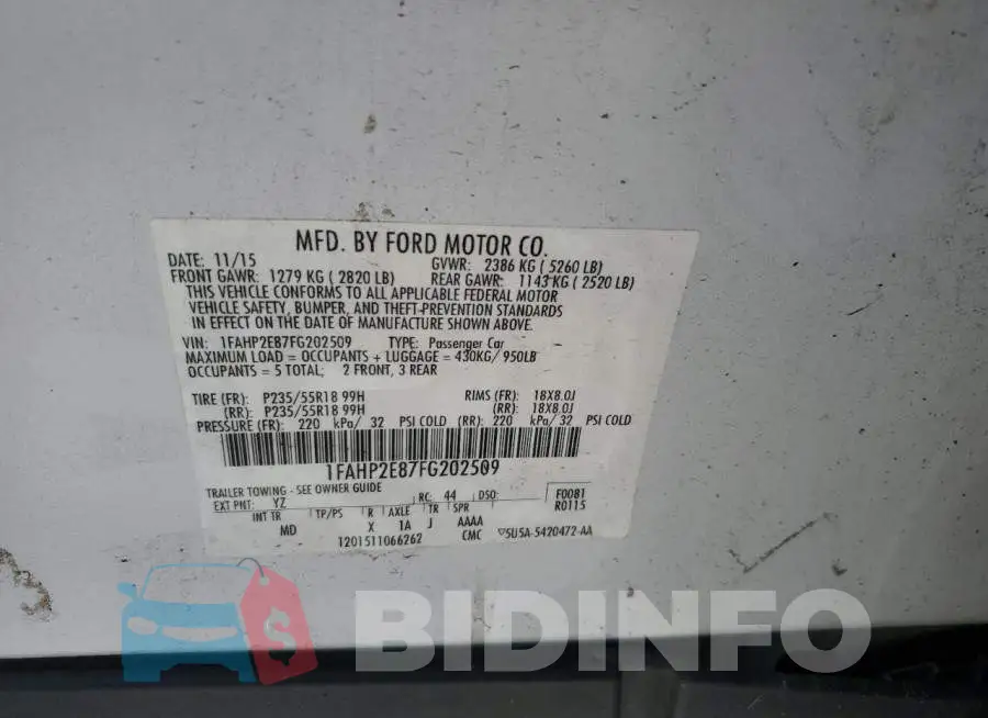 1FAHP2E87FG202509 Photo# 12