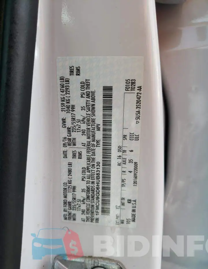 1FMCU9GD6HUB83130 Photo# 13