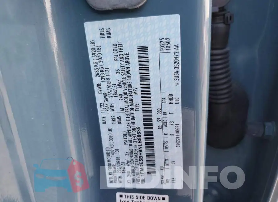 1FMDE5BH9NLB88635 Photo# 12