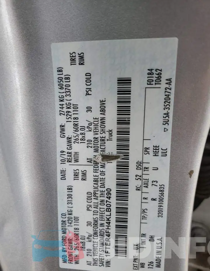 1FTER4FH4KLB07490 Photo# 12