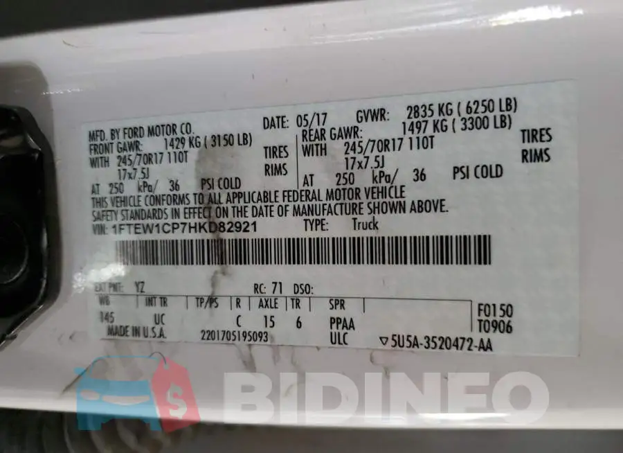 1FTEW1CP7HKD82921 Photo# 12