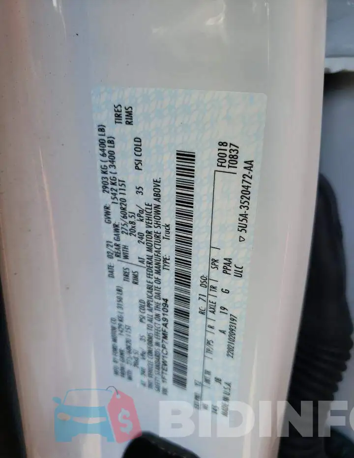 1FTEW1CP7MFA91094 Photo# 12