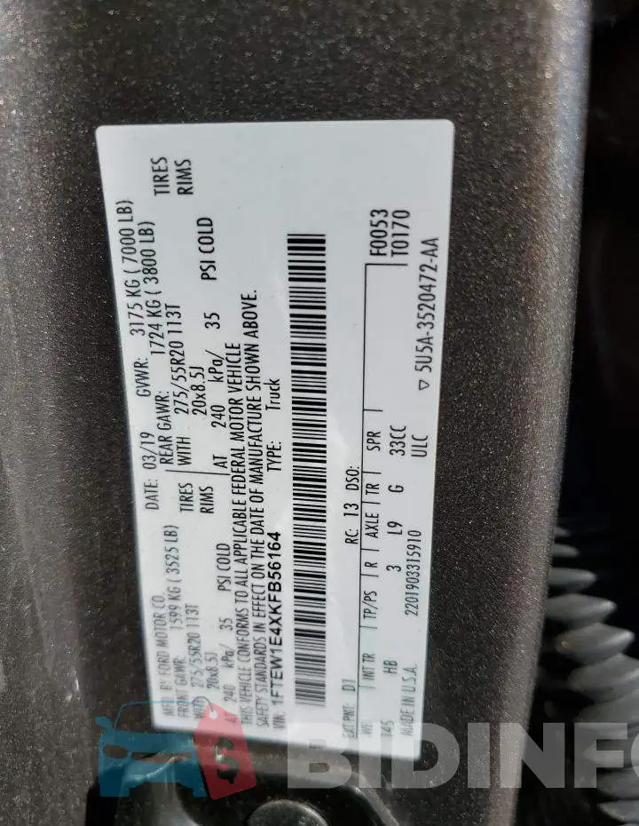 1FTEW1E4XKFB56164 Photo# 12