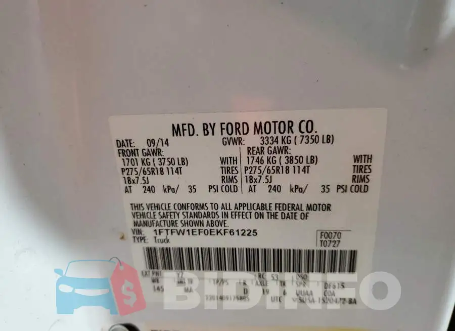 1FTFW1EF0EKF61225 Photo# 12