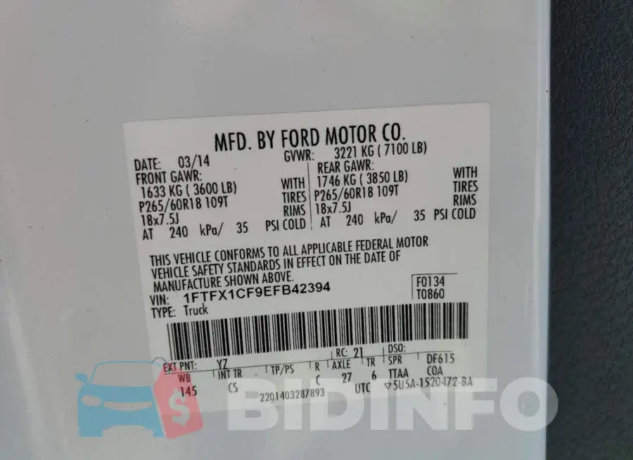 1FTFX1CF9EFB42394 Photo# 12