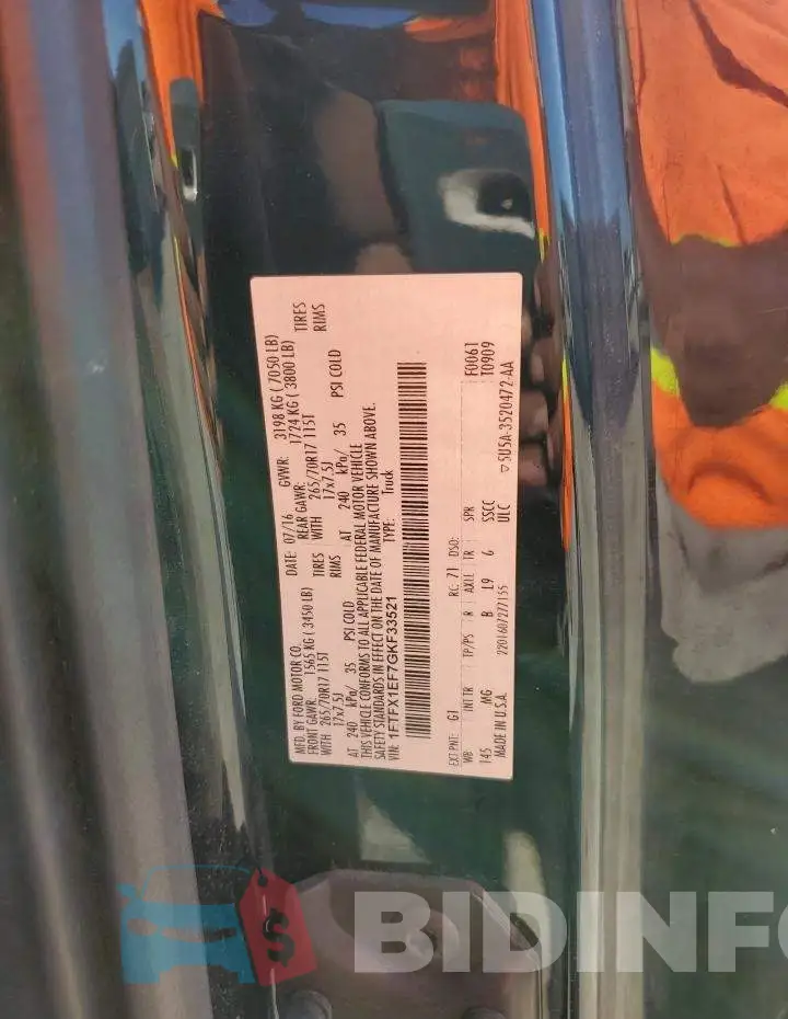1FTFX1EF7GKF33521 Photo# 12