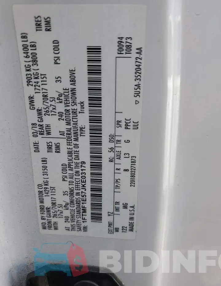 1FTMF1E57JKE03179 Photo# 12