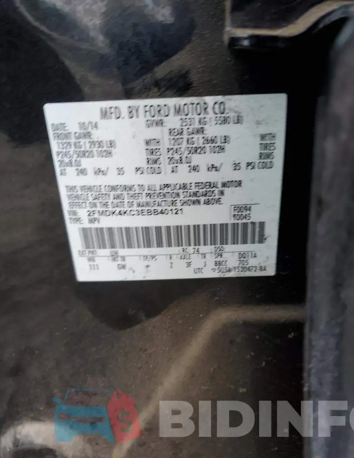 2FMDK4KC3EBB40121 Photo# 13