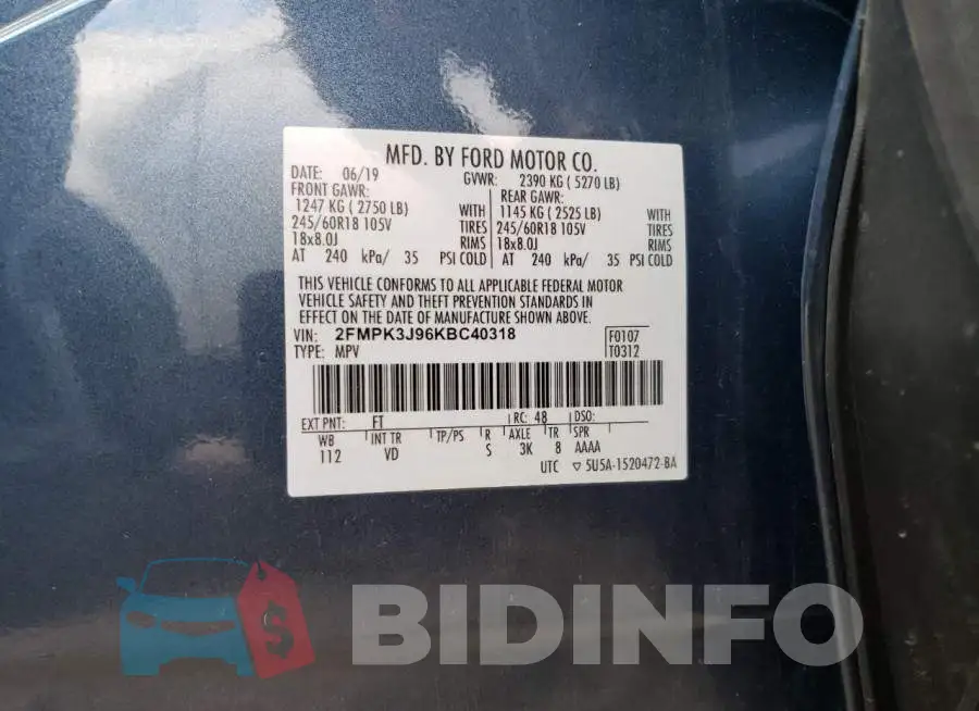 2FMPK3J96KBC40318 Photo# 13