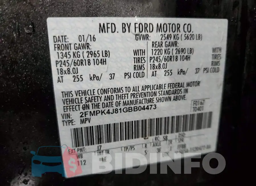 2FMPK4J81GBB04473 Photo# 12