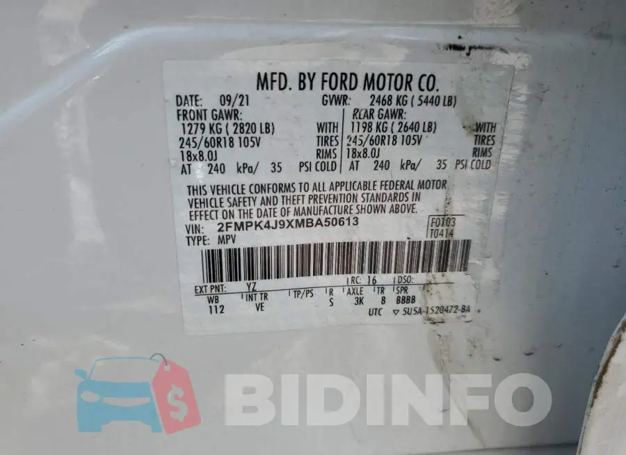 2FMPK4J9XMBA50613 Photo# 13