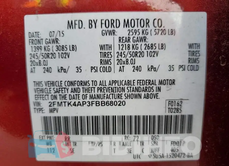 2FMTK4AP3FBB68020 Photo# 12
