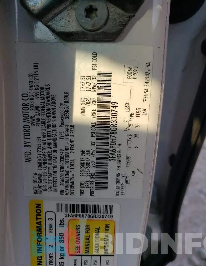 3FA6P0H78GR330749 Photo# 13